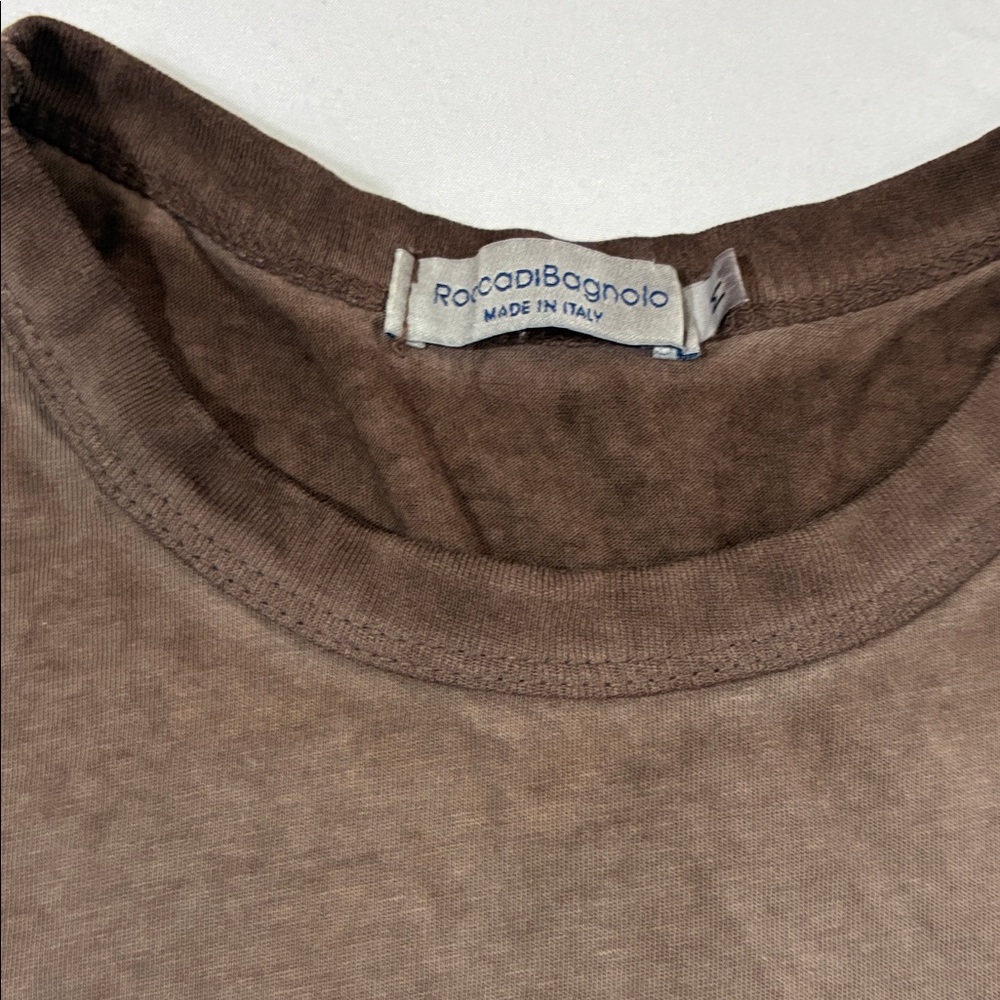 Rocco Di Bagnolo Brown Crewneck Pima cotton soft Tee medium